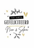 Felicitatiekaart mijlpaal trouwdag huwelijksjubileum hartjes 2