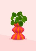 Felicitatiekaart nieuw stekje met plant in moderne pot  2