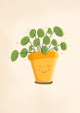 Felicitatiekaart nieuw stekkie met pannenkoekenplant 2
