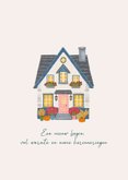 Felicitatiekaart nieuwe woning een herfstige tekening 2