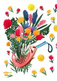 Felicitatiekaart 'padel met bloemen' 2