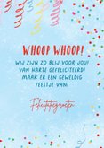 Felicitatiekaart toeter en confetti 3