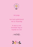 Felicitatiekaart verjaardag octopus bloemen roze 3