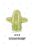 Felicitatiekaart voor een nieuwe woning met mooi cactus 2