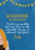 Felicitatiekaart voor huwelijk met lachende mensen 3
