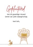 Felicitatiekaart zwanger babykamer commode 3