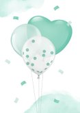 Felicitatiekaart zwangerschap baby ballonnen confetti 2