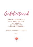 Felicitatiekaartje lieve egel paddenstoelen in het bos 3