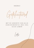 Felicitatiekaartje lijntekening baby met grote broer 3