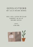 Felicitatiekaartje nieuwe woning met slapend katje 3