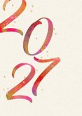 Foto kerstkaart geschreven 2027 rood 2