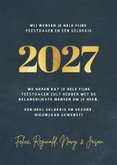 Fotocollage kerstkaart met 9 foto en gouden jaartal 2027 3