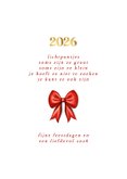 Fotocollage kerstkaart met rode strik  3