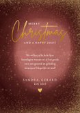 Fotocollage kerstkaart rood, gouden spetters Merry Christmas 3