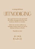 Fotocollage uitnodiging jubileum met beige hartje 3