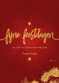 Fotokaart Fijne Feestdagen rood met goud 3