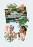 Fotokaart fotocollage palmbladeren bloemen vakantie 2