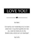 Fotokaart moederdag LOVE met eigen foto's en love you tekst 3