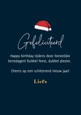 Fotokaart verjaardag gefeliciteerd merry birthday kerstmuts 3