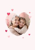 Fotokaart voor oma hartjes foto roze 2