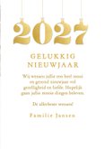 Fotokaartje nieuwjaar met jaartal kerstballen in goudlook 3