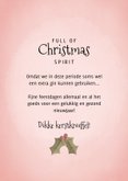 Funky kerstkaart Full of Christmas spirit Gin-fles en takjes 3
