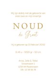 Geboortekaartje broer kust liggend baby’tje – goudfolie 3