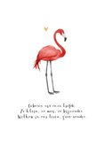 Geboortekaartje hip meisje bloemen flamingo hartjes 2