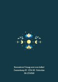 Geboortekaartje jongen astrologie met maan & zon symboliek Achterkant