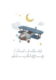 Geboortekaartje jongen luchtvaartuigen wolken maan sterren 2
