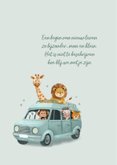 Geboortekaartje jongen met dieren in een busje 2