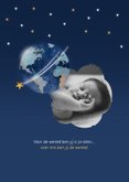 Geboortekaartje jongen wereld sterren vallende sterrenhemel 2