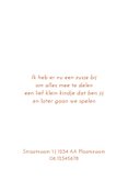 Geboortekaartje koperfolie zus met baby 2