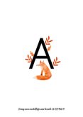 Geboortekaartje letter minimalistisch met vosje 2