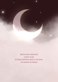 Geboortekaartje maan tussen wolken en sterren rood 2