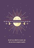Geboortekaartje meisje astrologie met zon & maan symboliek 2