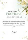 Gefeliciteerd 1 jaar getrouwd kaart botanisch goud 3