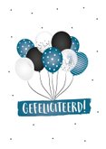 Geslaagd kaart met confetti, ballonnen en een hoed 2