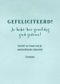 Geslaagd kaart met telefoon en naam 3