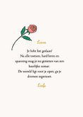 Geslaagdkaart geïllustreerd meisje met roos en boeken 3