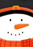 Grappig kerstkaartje illustratie gezicht sneeuwpop closeup 2