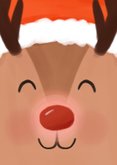 Grappig kerstkaartje illustratie rendier closeup 2