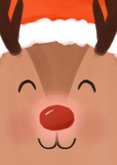 Grappig kerstkaartje illustratie rendier closeup 2