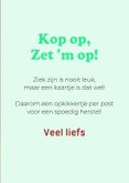 Grappige beterschapskaart van teckel met kikkermutsje 3