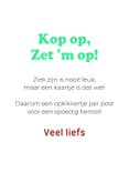 Grappige beterschapskaart van teckel met kikkermutsje 3