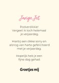 Grappige excuses kaart voor te late verjaardagswens  3