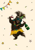 Grappige felicitatiekaart jubileum 'Drunk as a Skunk' 2