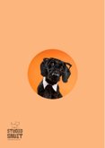 Grappige felicitatiekaart van hond met stropdas en bril 2