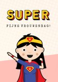 Grappige girlpower superwoman kaart met llustratie 2