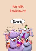 Grappige kaart voor een kind, met een stapel olifanten 2